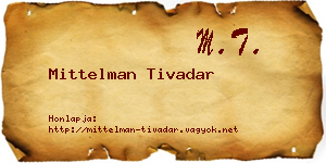 Mittelman Tivadar névjegykártya